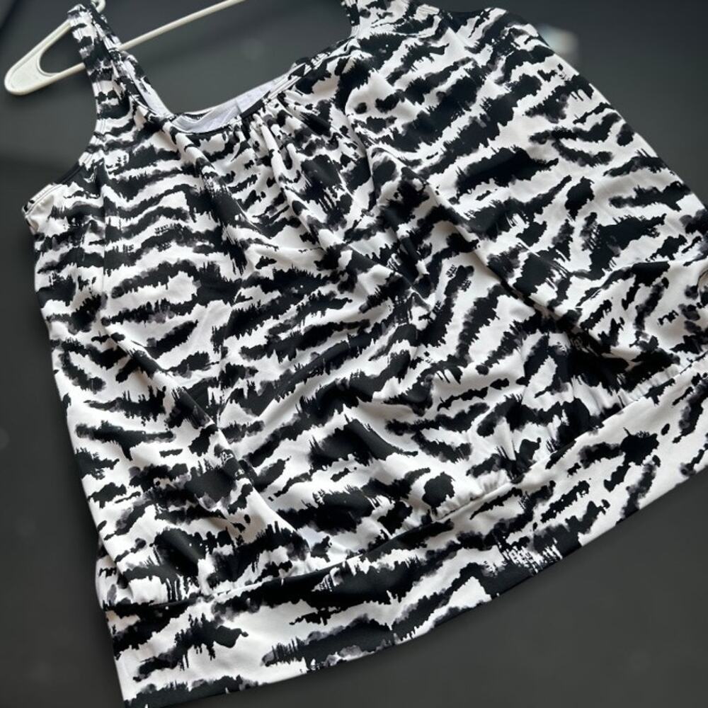 Swim Solutions Tankini Zebra Print Size 22W Plus NWT - Picture 3 of 7